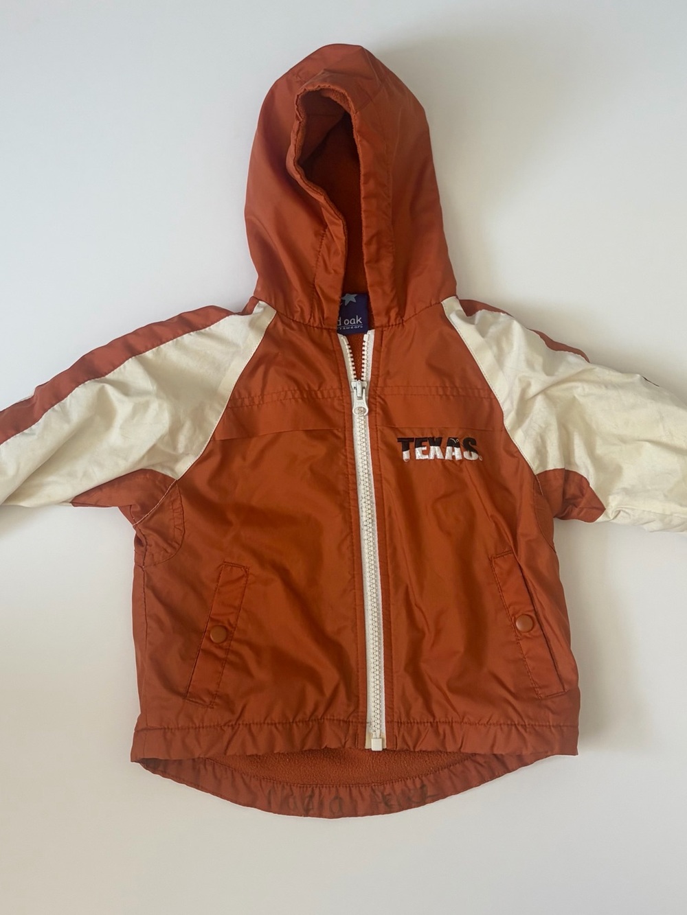 Kids Hooded Windbreaker Jacket - Texas Longhorn  - Rust & Cream